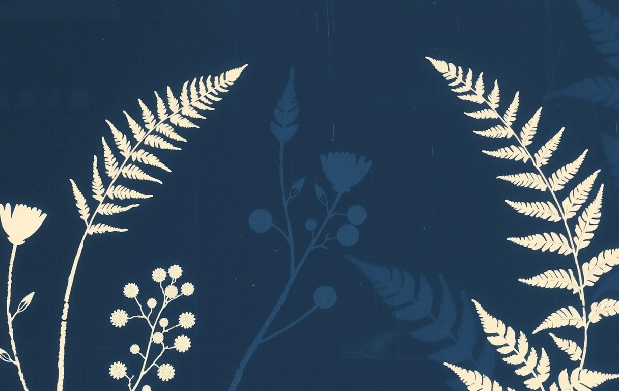 Textura botánica cyanotype